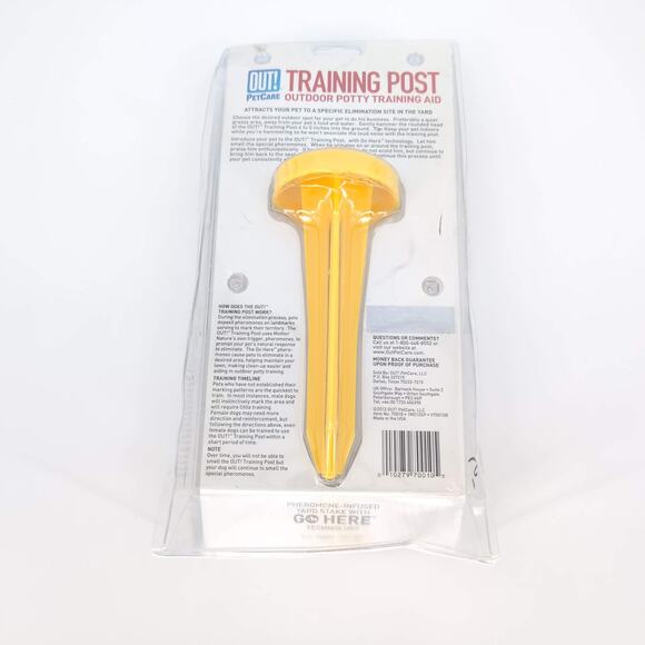 Out! PetCare Yellow Puppy/Dog Training Post Outdoor Potty Training Aid- New READ - Picture 8 of 15